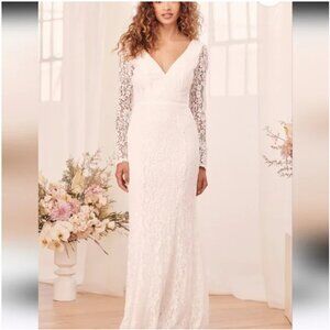 Lulu's lace wedding dress, tags on size large